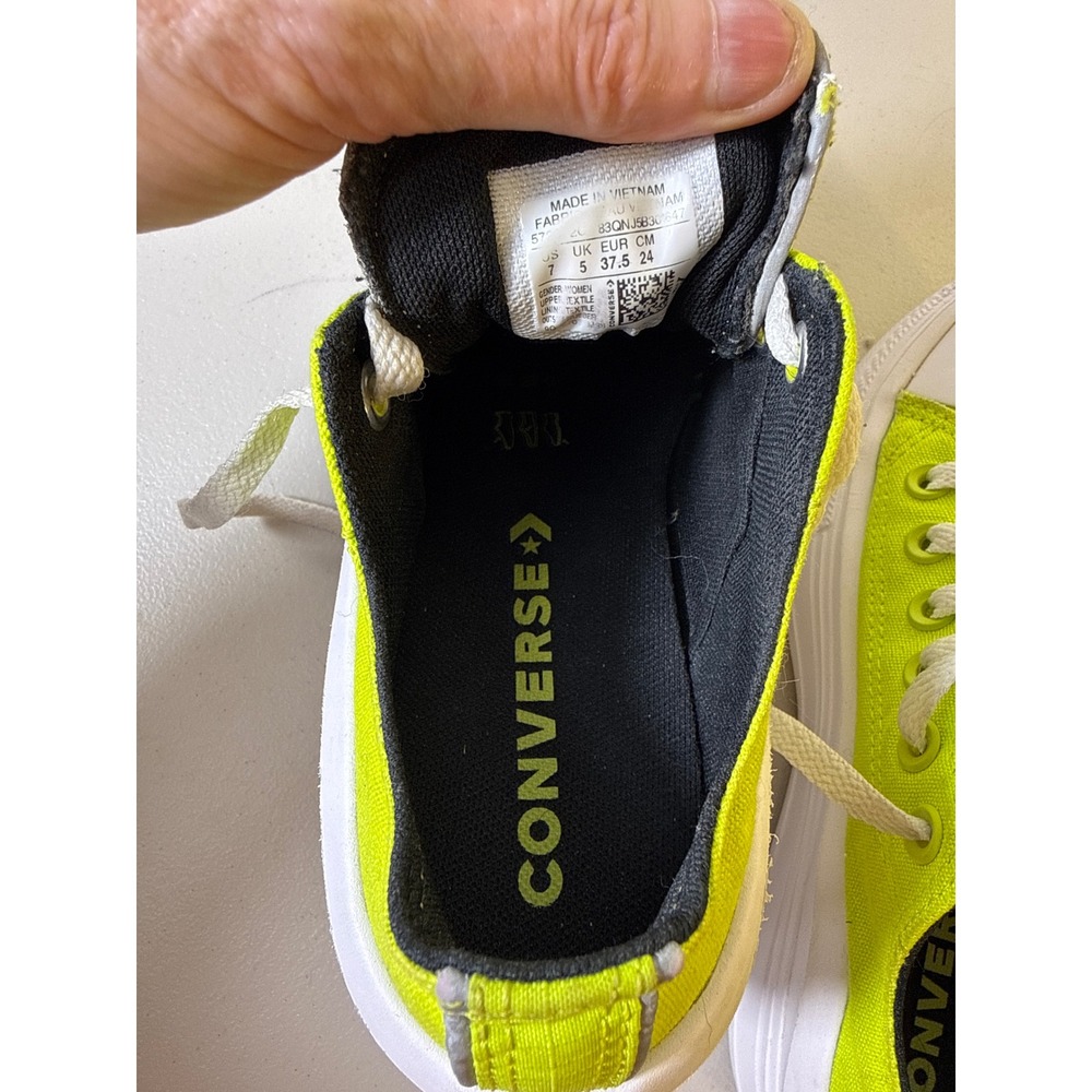 Converse Chuck Taylor All Star Move Platform Low too Neon Lime Green W Sz 7 - Picture 12 of 14